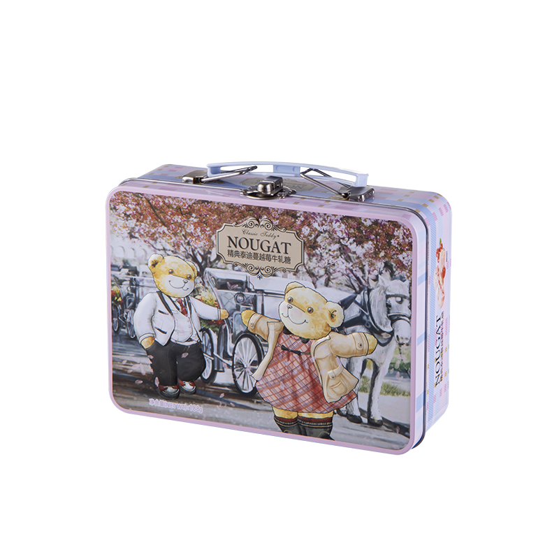 embossed portable small tin box lunch box custom design packing box