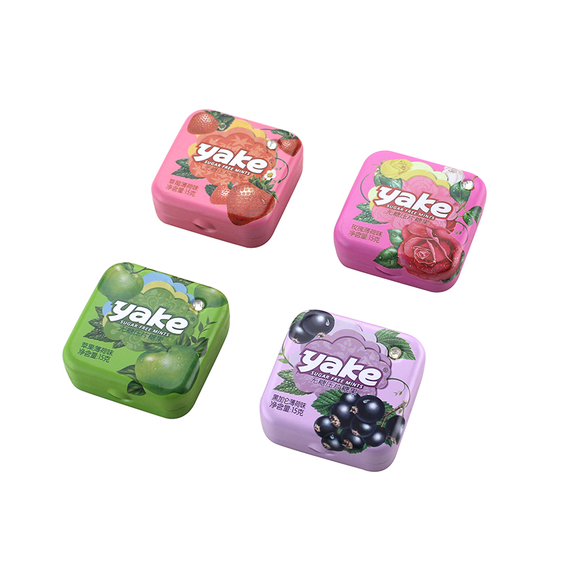 mini square shape mints tin box