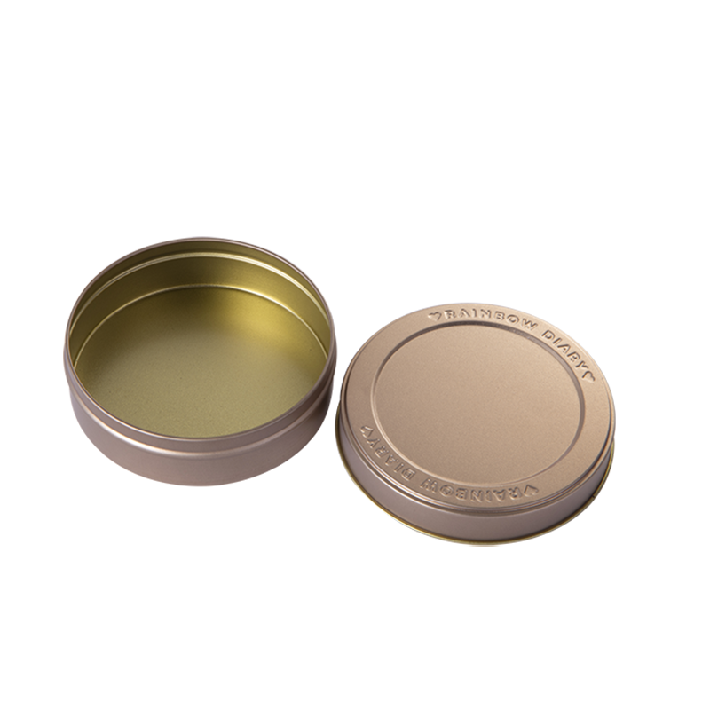popular small golden round tin can gift packaging tin can