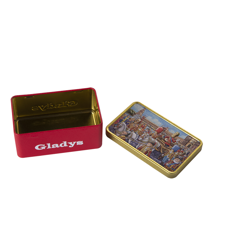 crackle finish tin box mini cookies packaging box