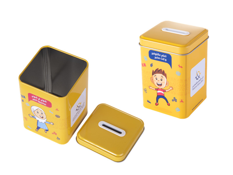 tin piggy bank