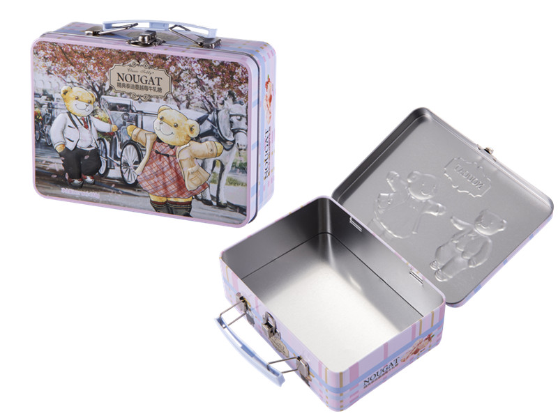 rectangular hinged tin box