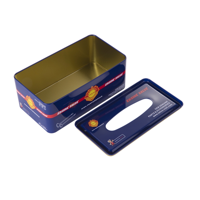 Rectangular tin tissue box