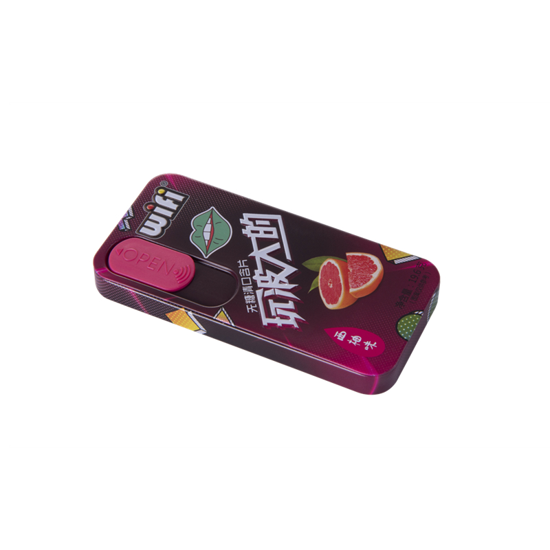 Rectangular mint tin box with sliding lid