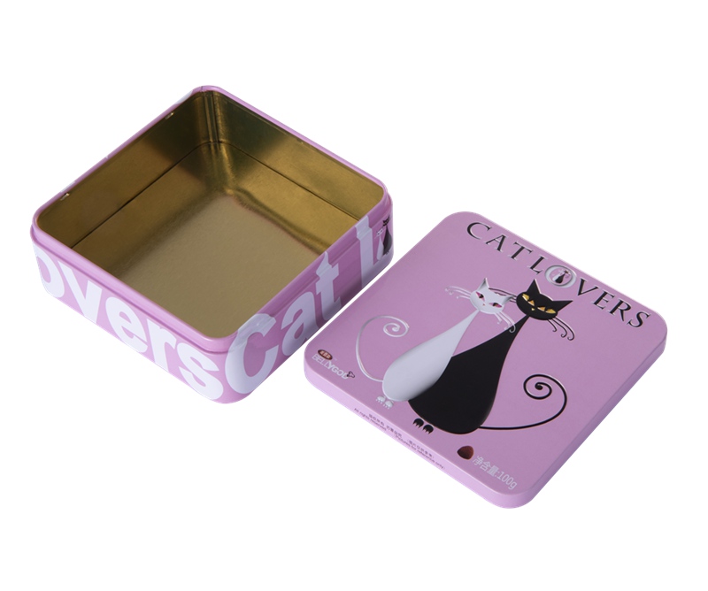 High quality square sweet candy tin box