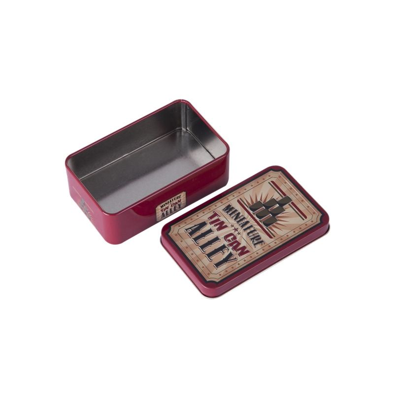Small rectangular playing card tin box