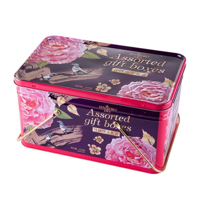 Large tin boxes with handles