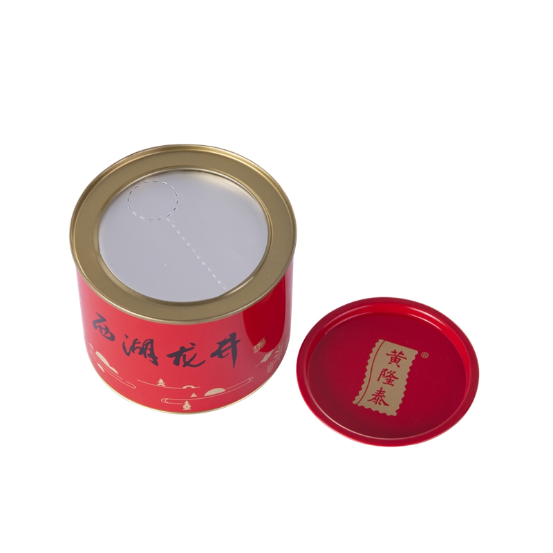 Round metal tea packing tin box