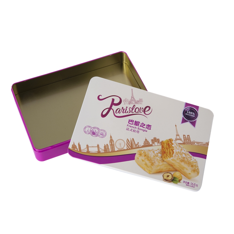 Rectangular candy tin box