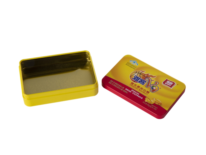 Small rectangular candy tin box