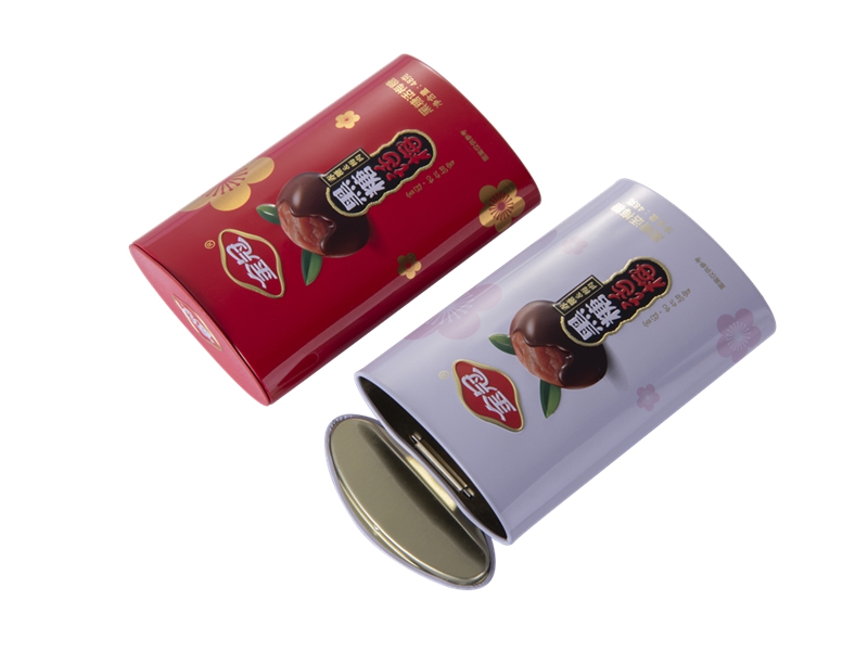 Mini oval mint tin box with hinged lid
