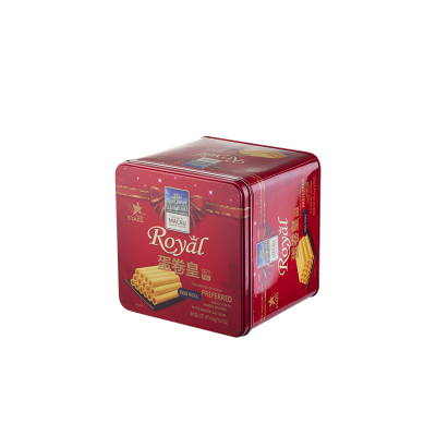 Square egg roll packaging tin box