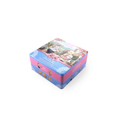 Double-deck square tin box