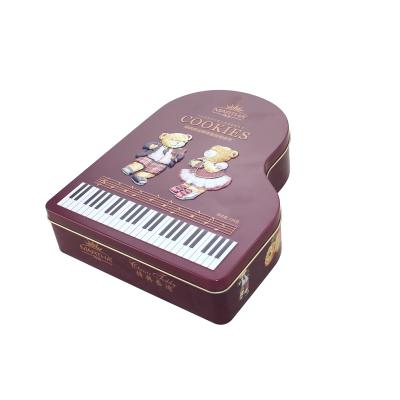 Cute piano-shaped tin box packaging