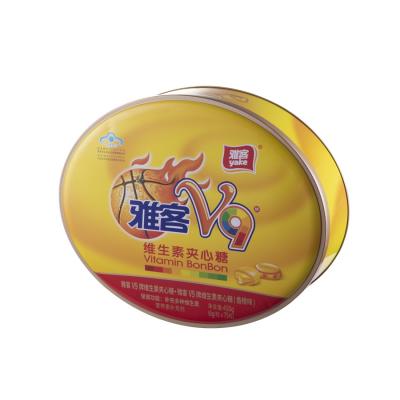 Oval candy tin box with lid