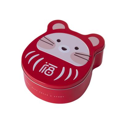 Cute mouse shaped tin box for cookie packing