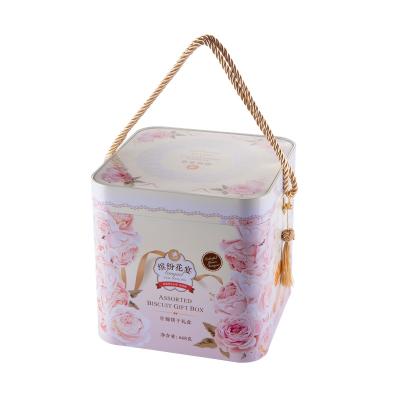 Large square gift tin box