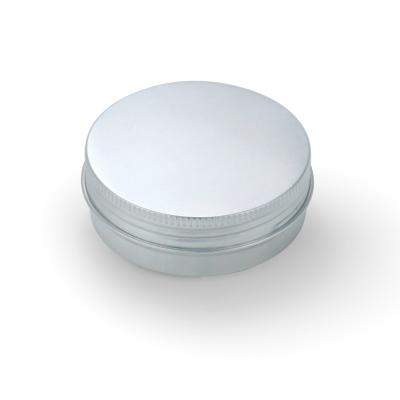 Empty aluminum tin container with lid