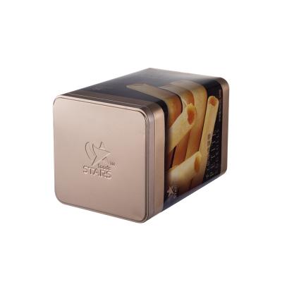 Square tin box for egg roll packaging