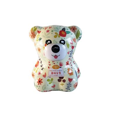 Cute bear shaped cookie tin box