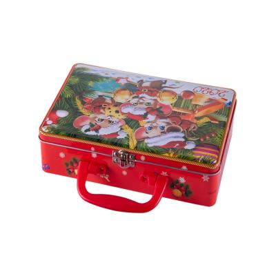 Rectangular hinged Tin Box With Handle And Clasp