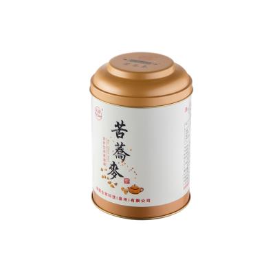 Round tea tin box with convex lid