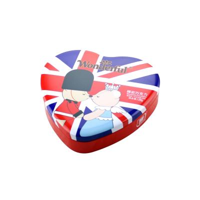 Heart shaped metal candy tin box