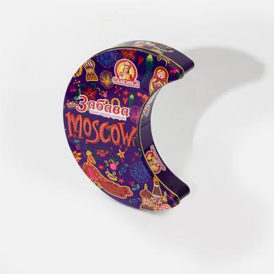 Moon shaped candy tin box