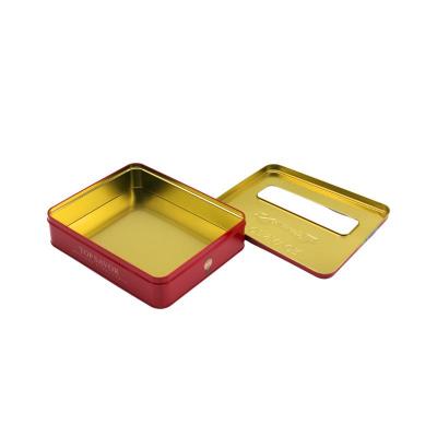 Rectangular tin box for candy packaging